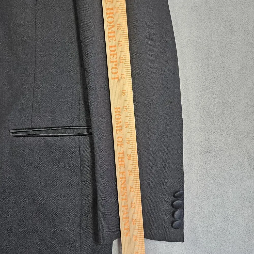 LANVIN Paris Tuxedo Blazer Mens 42R Black Wool Formal Wedding Jacket USA Prom